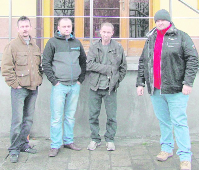 Poszkodowani przedsiębiorcy: (od lewej) Karol Dwornik, Paweł Dziedzic, Jacek Rymarczyk, Piotr Ilnicki.