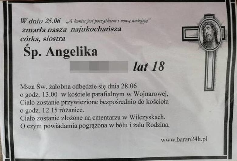 18-letnia Angelika Purgal zginęła w wypadku samochodowym 25...