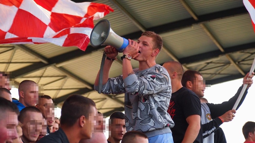 W pewnym momencie meczu, dopingiem kibiców Widzewa...