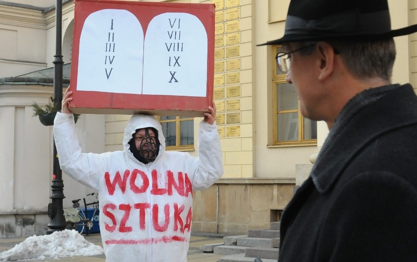 Protest Pawła Hajncla przed lubelskim magistratem.