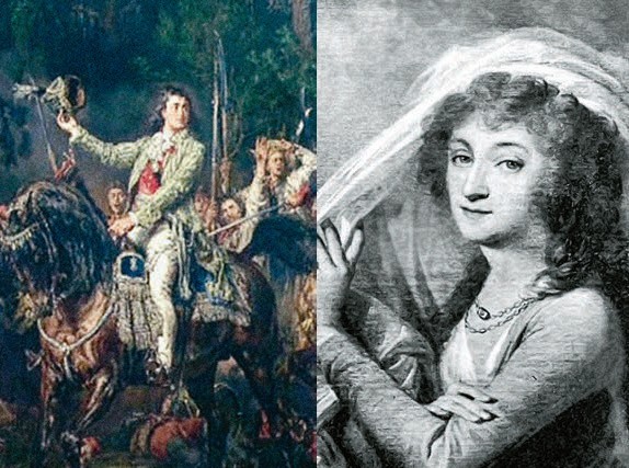 Po lewej: Tadeusz Kościuszko pod RacławicamiPo prawej: Ludwika z Sosnowskich Lubomirska