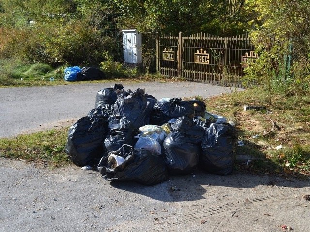 Wysypisko przed dawnym ośrodkiem wczasowym WPEC rośnie z dnia na dzień. Przed samą bramą jest już drugie.