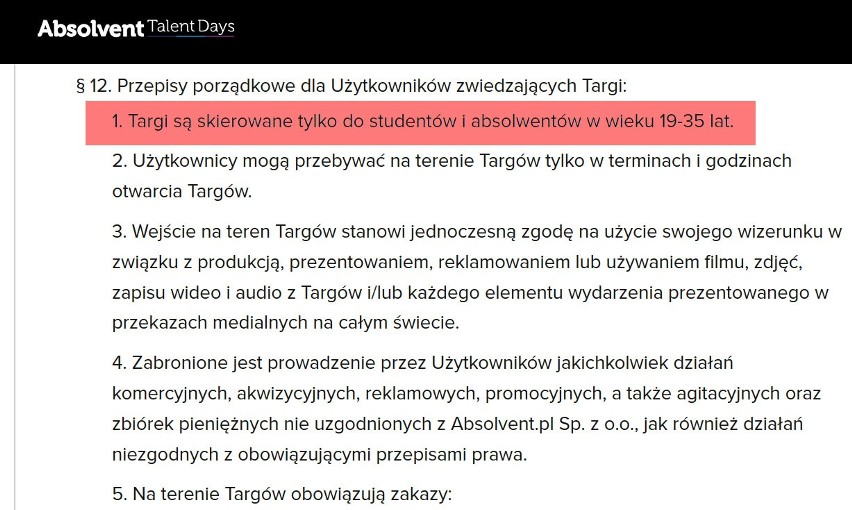 Organizatorzy imprezy powołują się na regulamin, który...