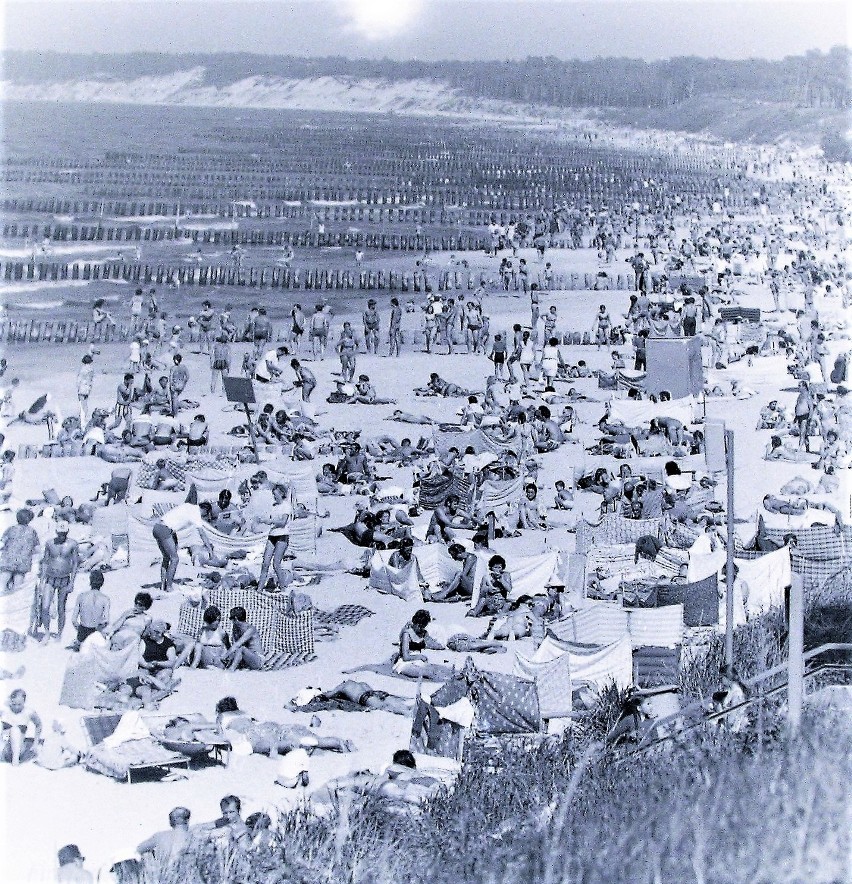 Lato 1972, plaża wschodnia w Ustce
