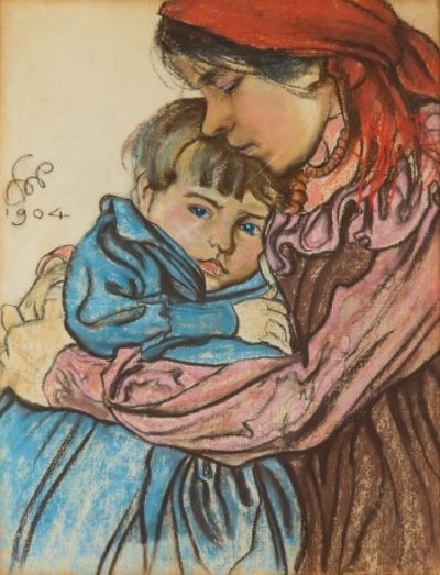 „Macierzyństwo” Stanisława Wyspiańskiego, pastel z 1904...