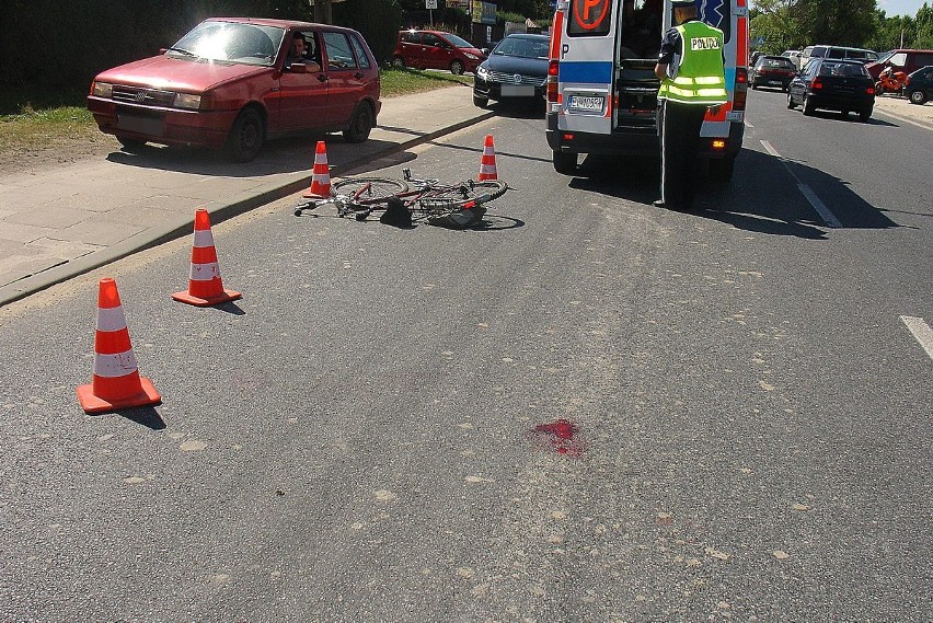 Wypadek z udziałem rowerzysty na ul. Traktorowej