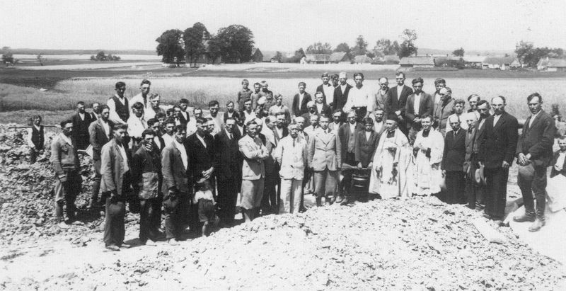 Poświęcenie kamienia węgielnego 30 czerwca 1936 roku.