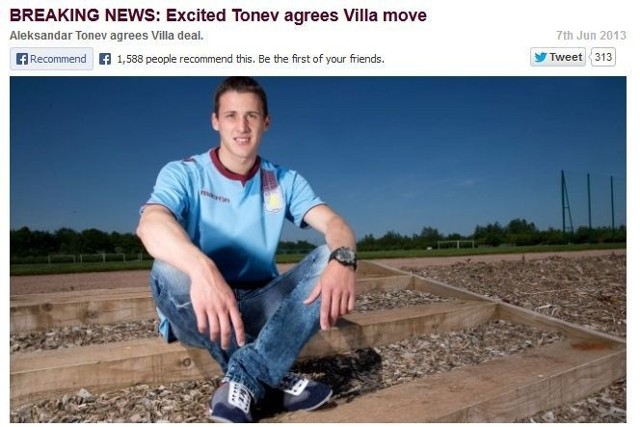 Aleksandar Tonew podpisał kontrakt z Aston Villą