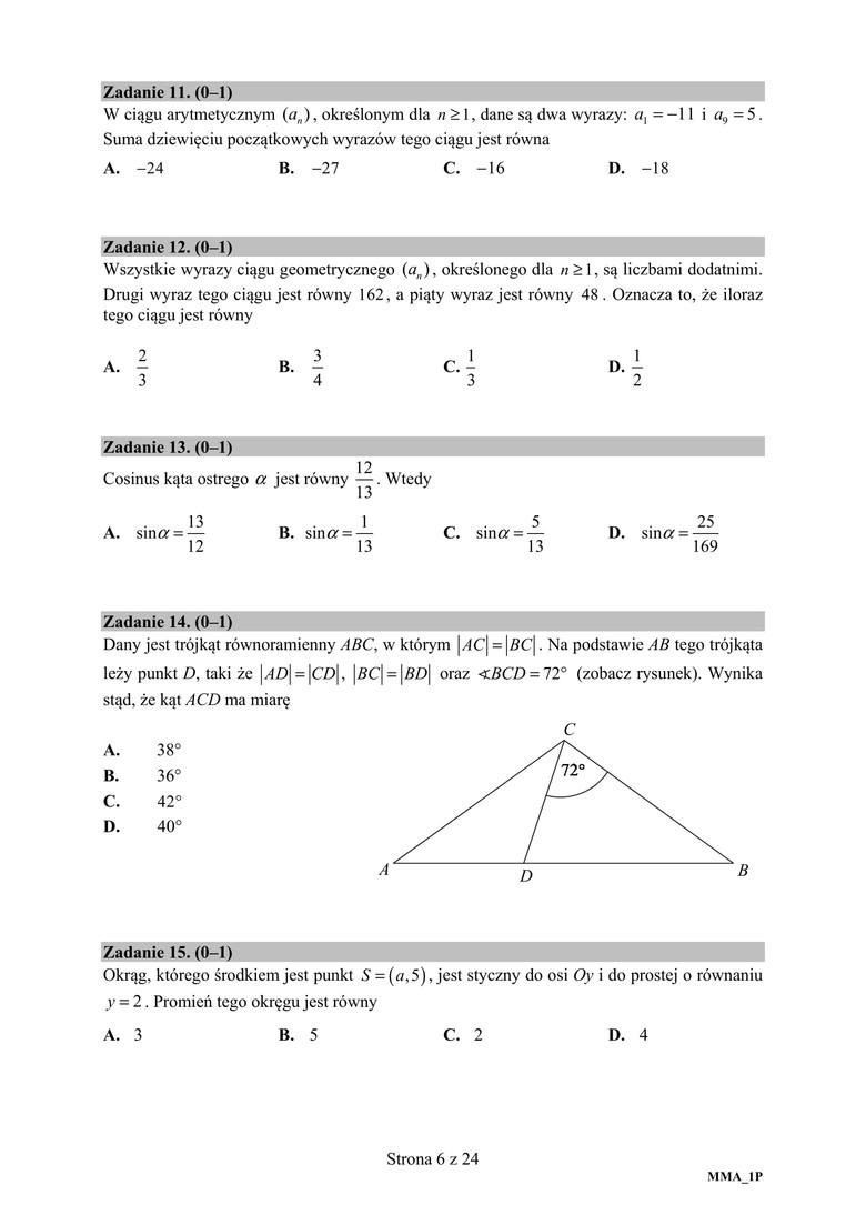 Matura poprawkowa matematyka 2019 - arkusz PDF CKE. Czy...