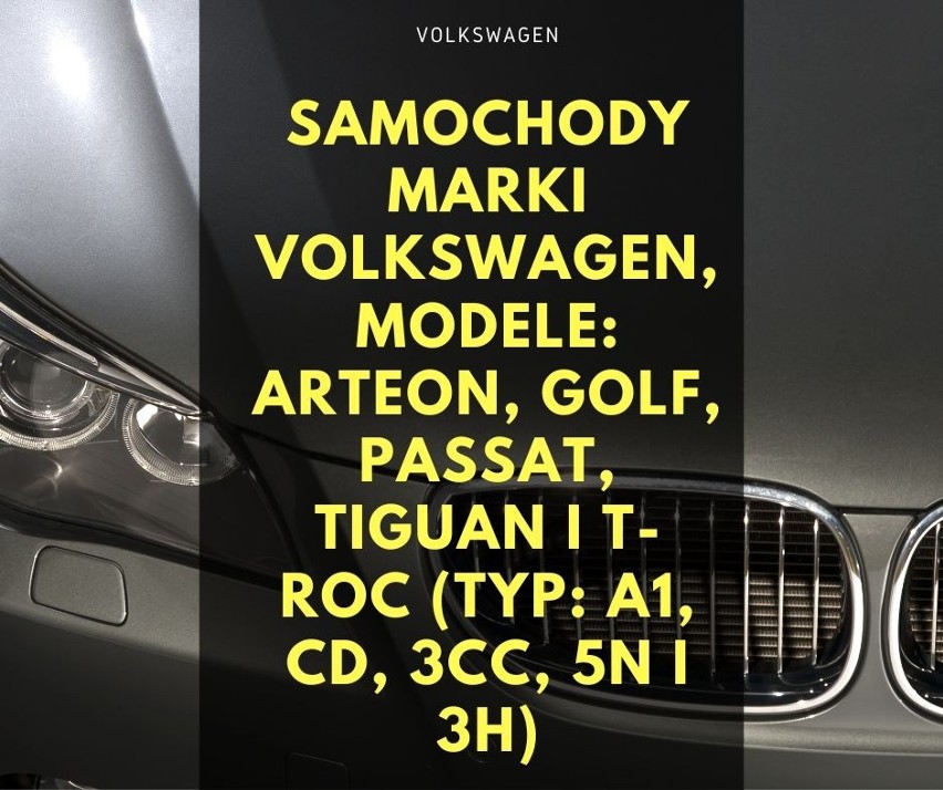 Samochody marki Volkswagen, modele: Arteon, Golf, Passat,...