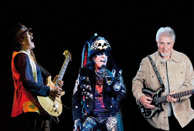 Od lewej: Carlos Santana, Alice Cooper, John Mayall.