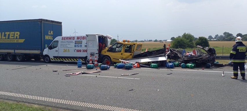 Groźny wypadek na autostradzie A1 w miejscowości Wąwał...