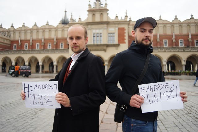 Grzegorz Piątkowski i Ksawery Sobieraj. Organizatorzy akcji „Andrzej Musisz!”