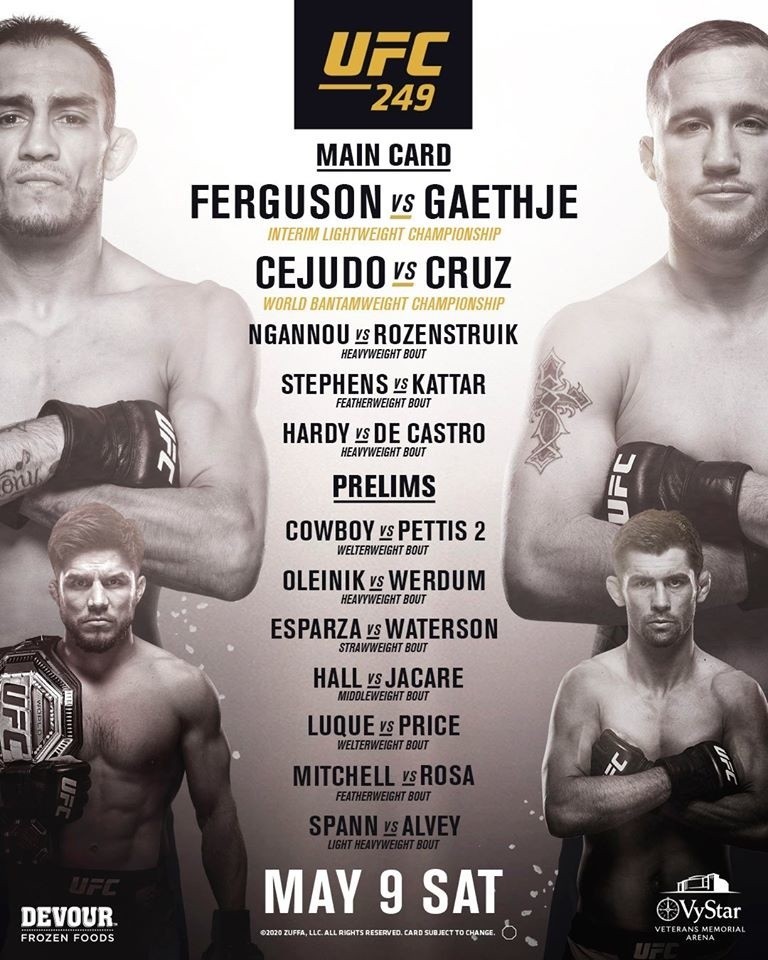 UFC 249. Nowa KARTA WALK, termin i miejsce wielkiej gali MMA. Sprawdź, kto  walczy w Jacksonville [9 05] | Gazeta Krakowska