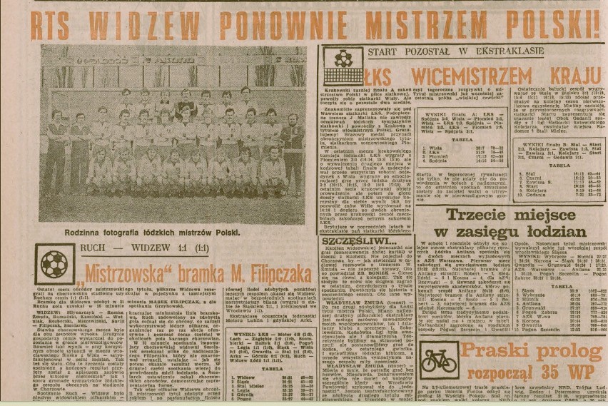 9 maja 1982 r. drużyna Widzewa Łódź drugi raz zdobyła tytuł...