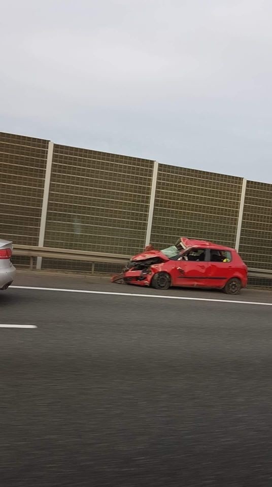 Wypadek na A4 przy węźle Kraków Bieżanów