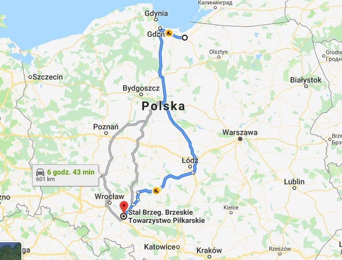 Stal Brzeg - Olimpia Elbląg - 601 km