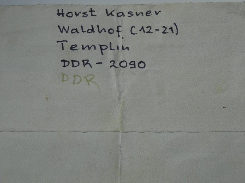 Koperta po liście, który ojciec Angeli Merkel wysłał w 1986...