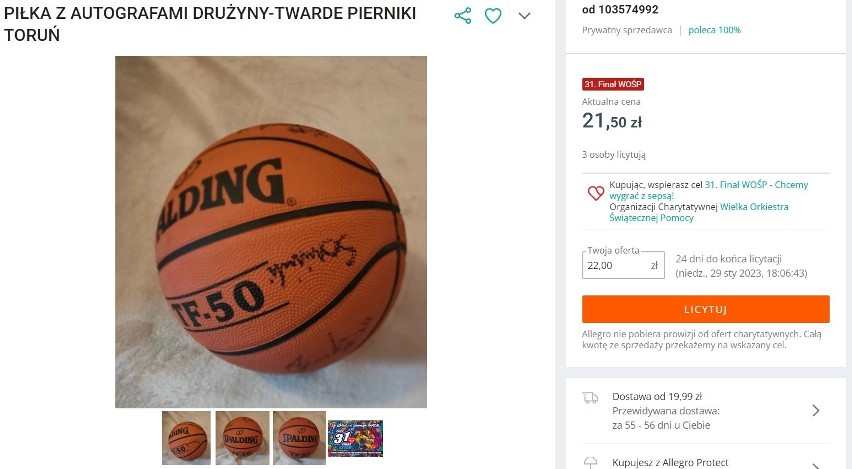 Piłka do koszykówki z autografami drużyny Twarde Pierniki...