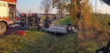 Wypadek pod Wrocławiem. Samochód dachował (ZDJĘCIA)