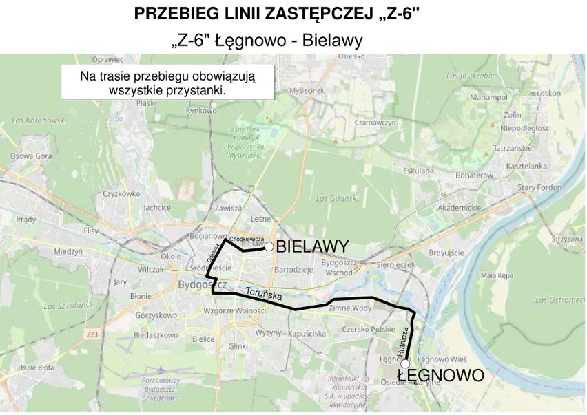Linia Z-6: Bielawy (pętla) – Chodkiewicza – Gdańska – Rondo...