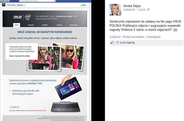 Aneta Zając promuje Asos (fot. screen z Facebook.com)