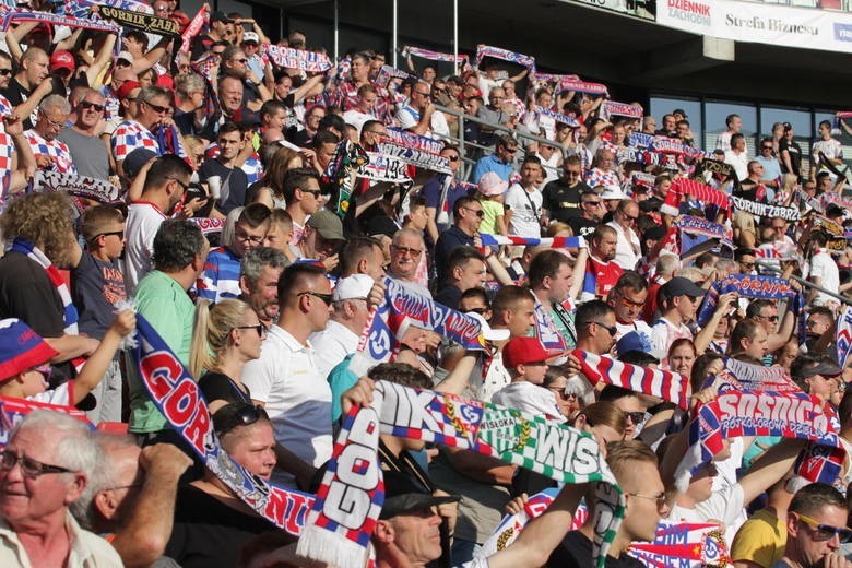 26.07.2019. Kibice na meczu Górnik Zabrze - Zagłębie Lubin....