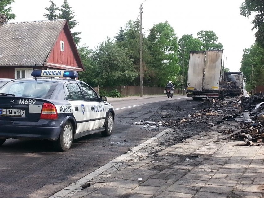 Pożar ciężarówki w Suchowoli zablokował krajową ósemkę