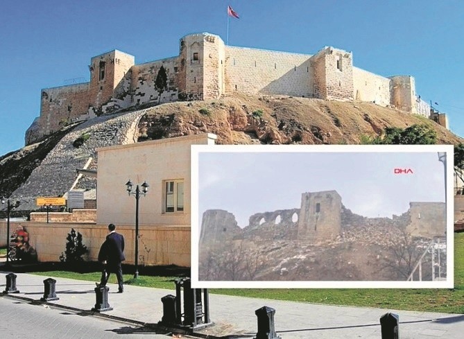 W gruzach legło 12 wież zabytkowego zamku Gaziantep w...