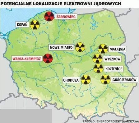 Elektrownia atomowa w pobliżu Ostrołęki! Na liście możliwych lokalizacji są Małkinia i Wyszków (mapy)