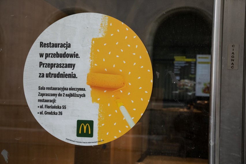 McDonald's na Rynku Głównym w Krakowie. Trwa przebudowa restauracji