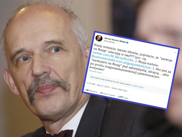 Janusz Korwin-Mikke został ukarany przez Sejmową Komisję Etyki Poselskiej za obraźliwe wpisy na Twitterze.