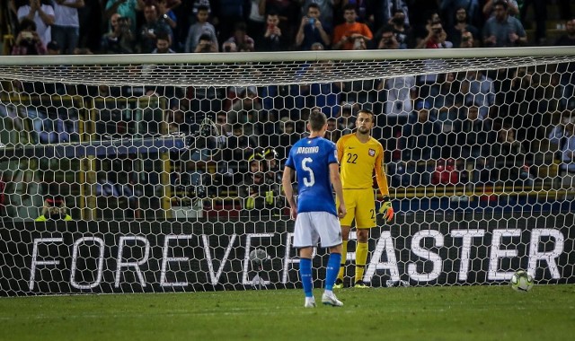 07.09.2018 wlochy. bolonia.  stadion dall'ara.  liga narodow.   mecz  wlochy - polska. nz.  rzut karny - lukasz fabianski - 22, jorginho - 5 fot. karolina misztal / polska press/dziennik baltycki