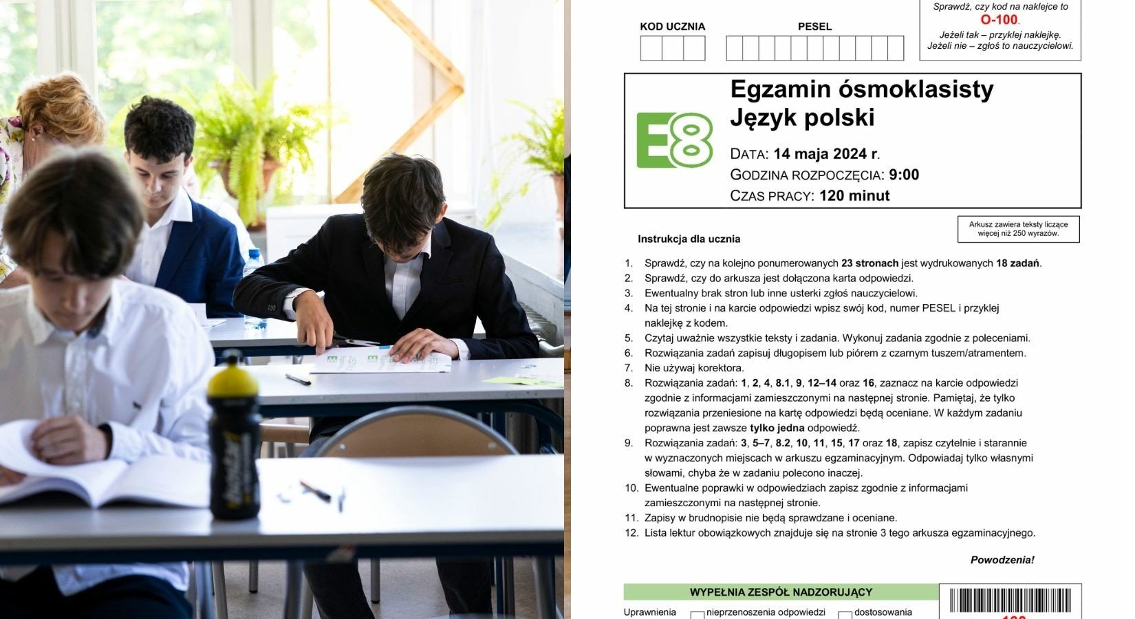 Egzamin ósmoklasisty 2024: język polski. Arkusz CKE i odpowiedzi. Wśród