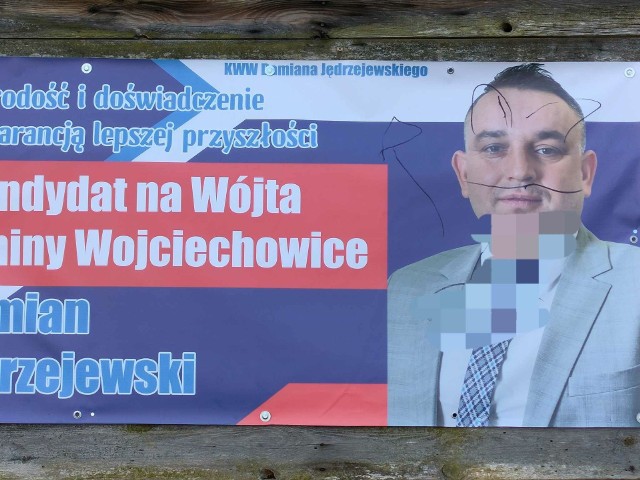 Zniszczono baner wyborczy kandydata na wójta Wojciechowic