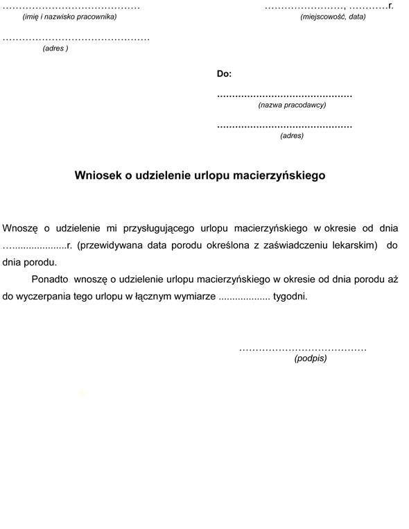 Urlop macierzyński 2019 - jak i gdzie złożyć wniosek o urlop macierzyński i rodzicielski