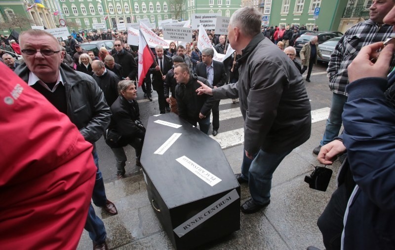 Protest kupców w Szczecinie
