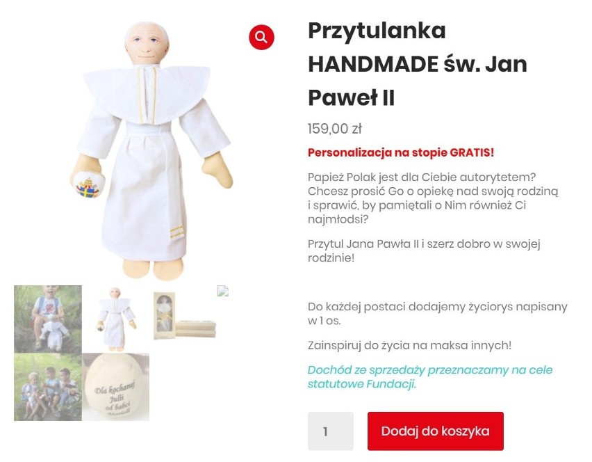 Jan Paweł II stał się... przytulanką! Ręcznie robiona...