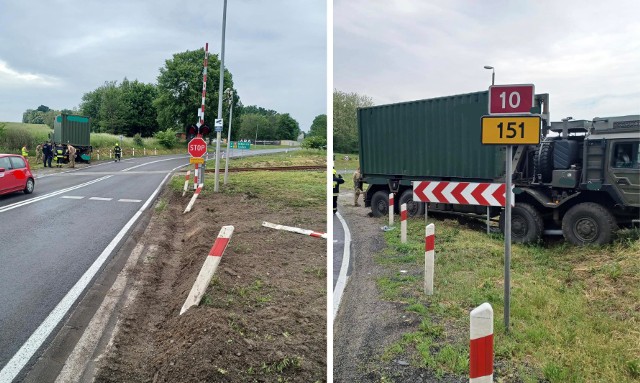 Kolizja angielskiej ciężarówki wojskowej w Reczu