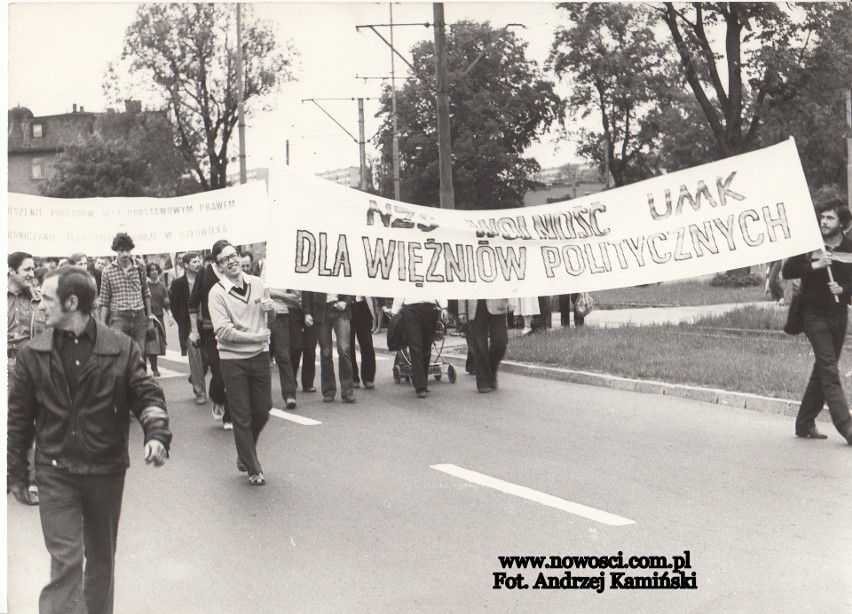 Marsz w obronie więzionych za przekonania w maju 1981 roku.