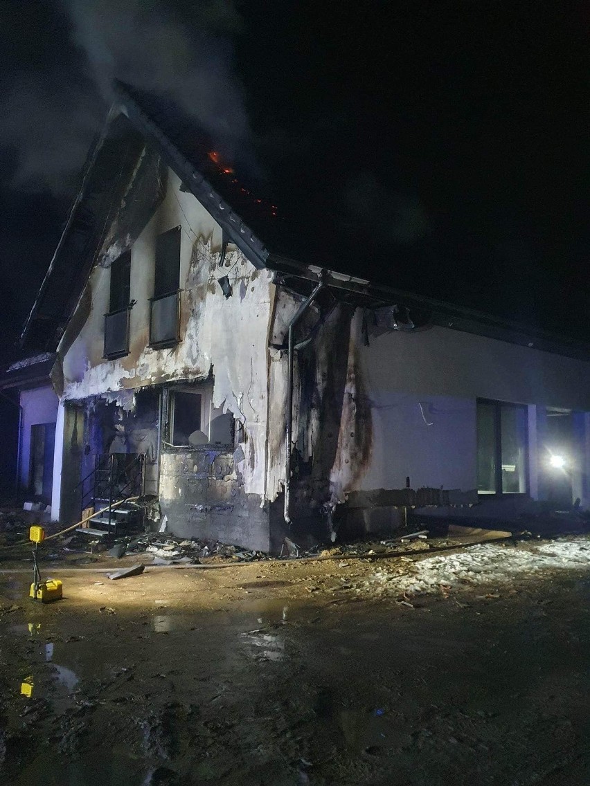 Pożar domu jednorodzinnego w miejscowości Kocerany w gminie Pniewy