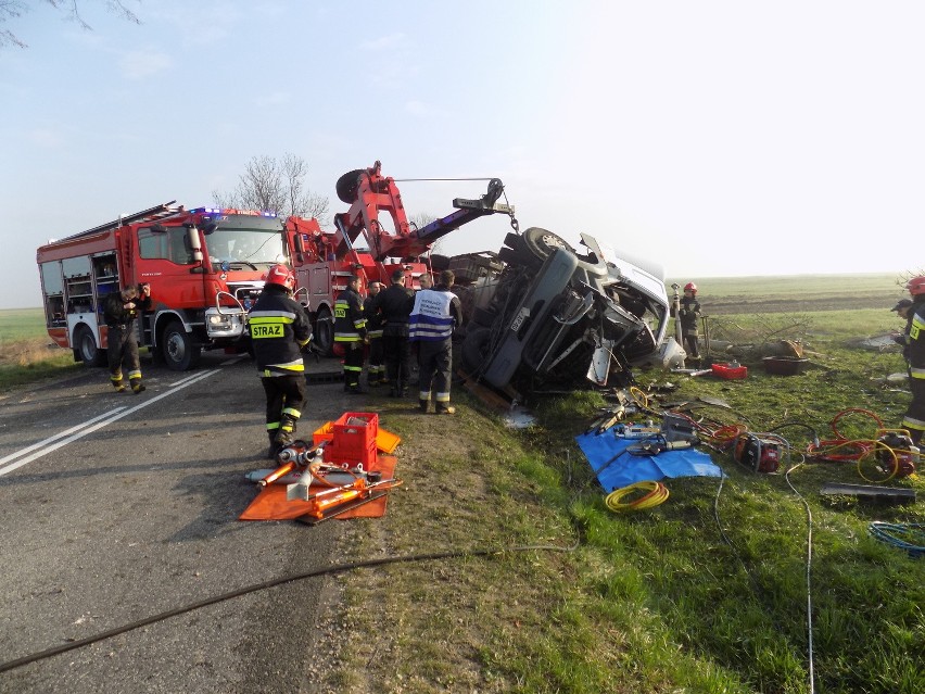 Lipnica: Poranny wypadek ciężarówki na trasie Jędrzejów - Małogoszcz