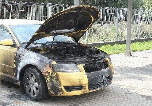 Tak wyglądało po pożarze auto policjantki.