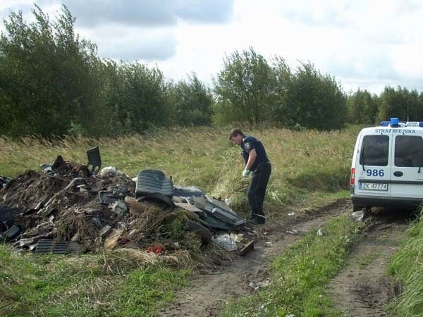 Insp. Dariusz Czyżewski zajął się wyjaśnianiem sprawy podrzucenia tej ogromnej góry śmieci przy ul. Lechickiej. - To było kilka ton odpadów z warsztatu samochodowego. Odpady czekają, aż sprzątnie je ich właściciel - usłyszeliśmy.