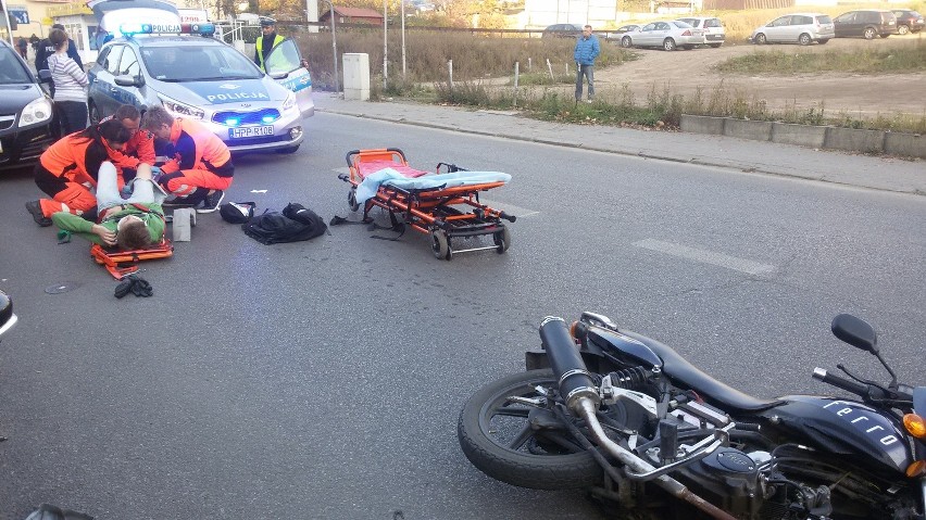 Wypadek motocyklisty w Rybniku