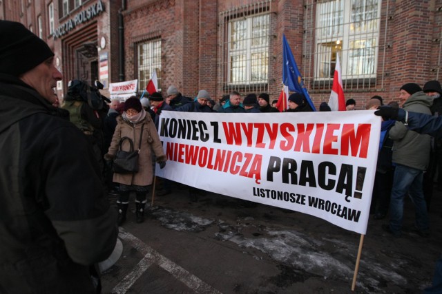 Wrocławscy listonosze protestowali m.in. w styczniu 2017 roku