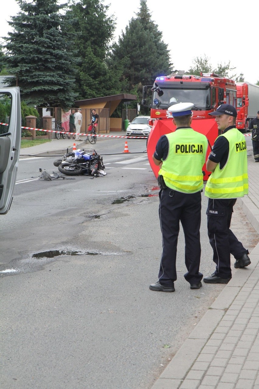 Wypadek motocyklisty w Kamieńcu Wrocławskim 8.07.2015....