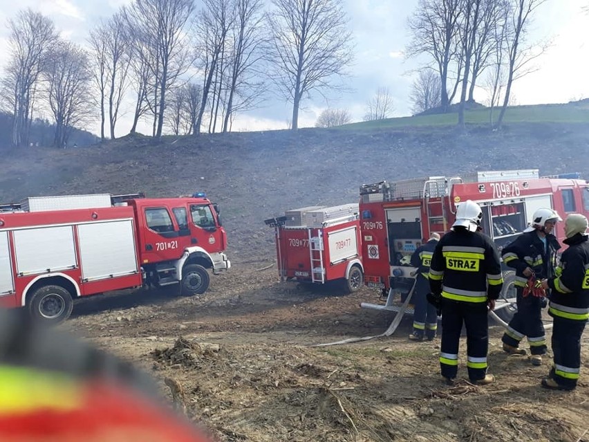 W Żabnicy zapaliła się koparka. Straty wyniosły 200 tysięcy złotych ZDJĘCIA