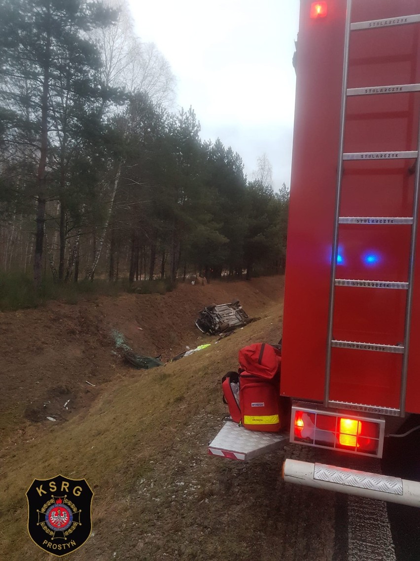 Wypadek w Wólce Okrąglik, na drodze Małkinia - Kosów Lacki. Do wypadku doszło 8.02.2022