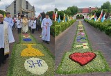 Boże Ciało 2023. Piękny dywan ze świeżych kwiatów przygotowali na procesję parafianie z kościoła Matki Bożej Fatimskiej w Kielcach-Dyminach